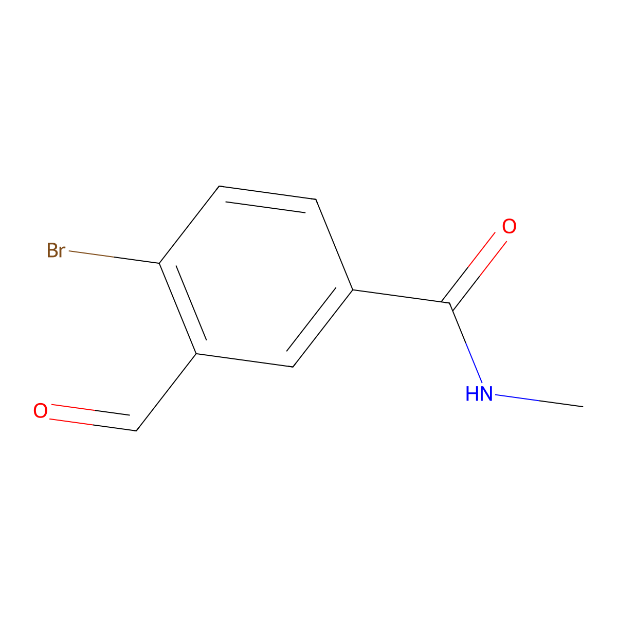4-bromo-3-formyl-N-methylbenzamide molecular structure, CAS 1289208-90-7
