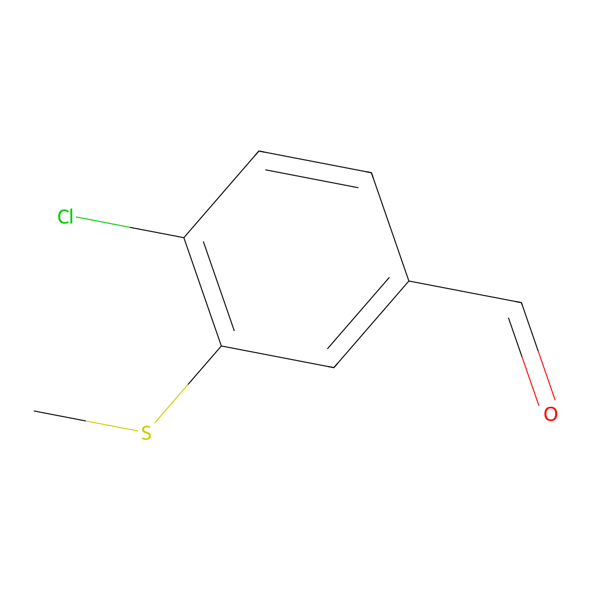 4-Chloro-3-(methylthio)benzaldehyde molecular structure, CAS 1289208-98-5