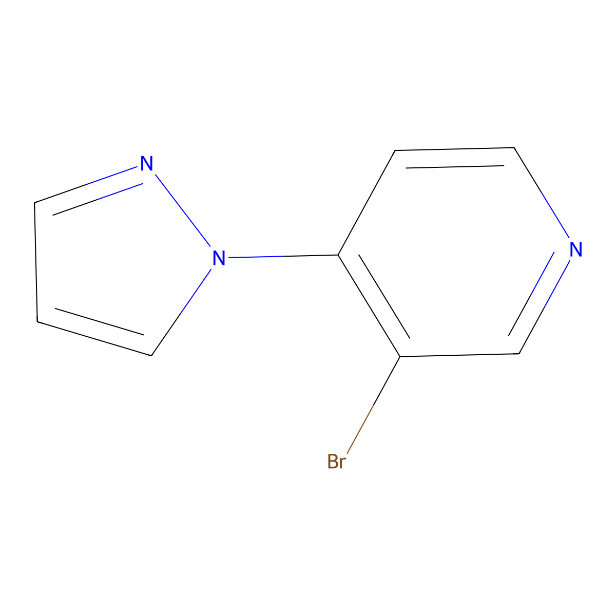3-Bromo-4-(1H-pyrazol-1-YL)pyridine molecular structure, CAS 1289209-46-6