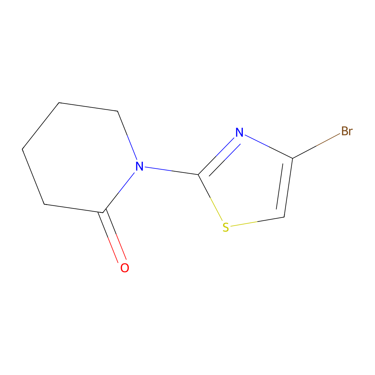 1-(4-Bromothiazol-2-yl)piperidin-2-one molecular structure, CAS 1289209-83-1