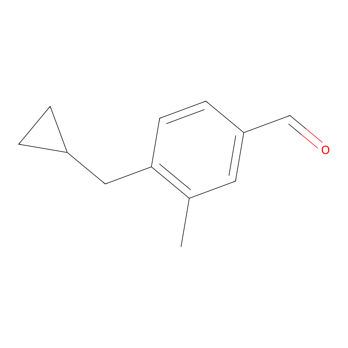 Benzaldehyde, 4-(cyclopropylmethyl)-3-methyl- molecular structure, CAS 1289210-05-4