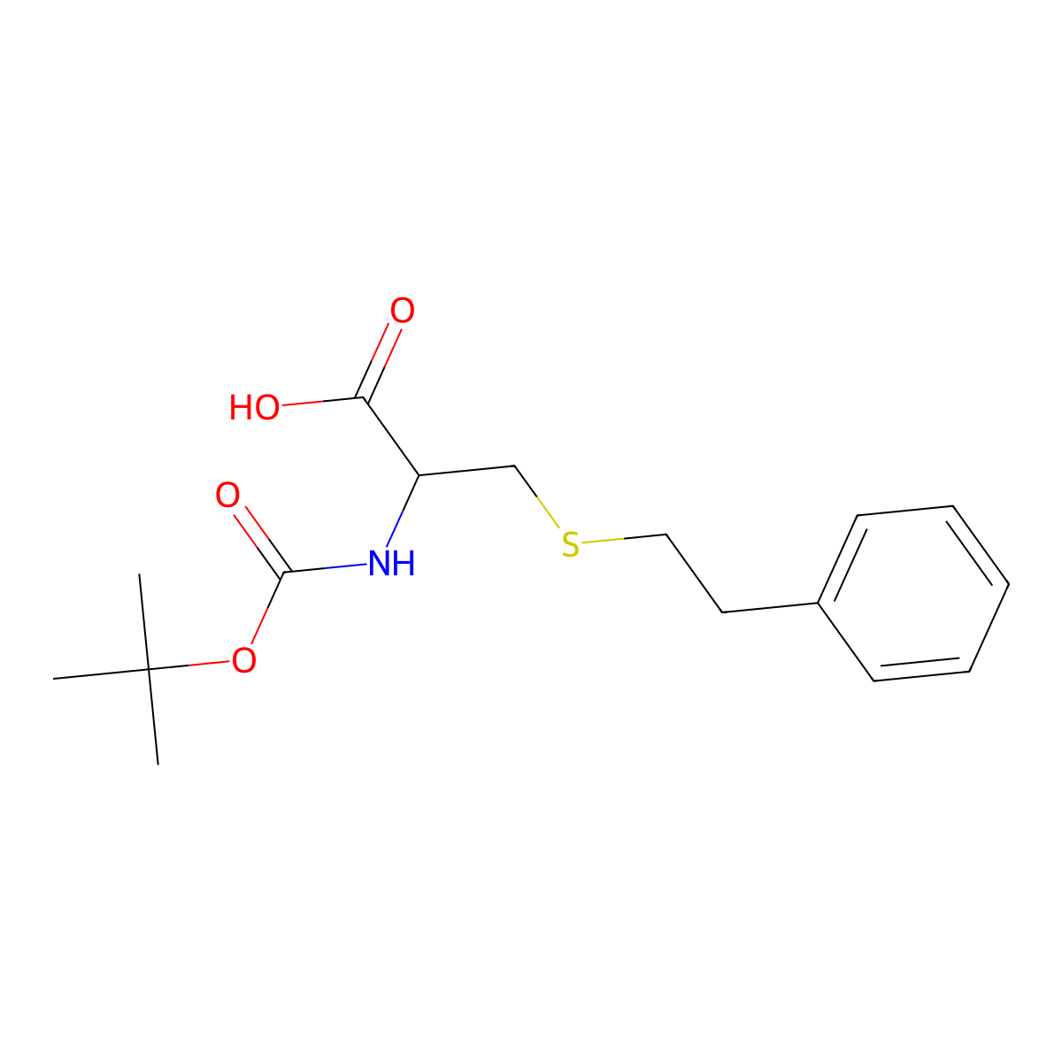 2-{[(Tert-butoxy)carbonyl]amino}-3-[(2-phenylethyl)sulfanyl]propanoic acid molecular structure, CAS 1289211-39-7