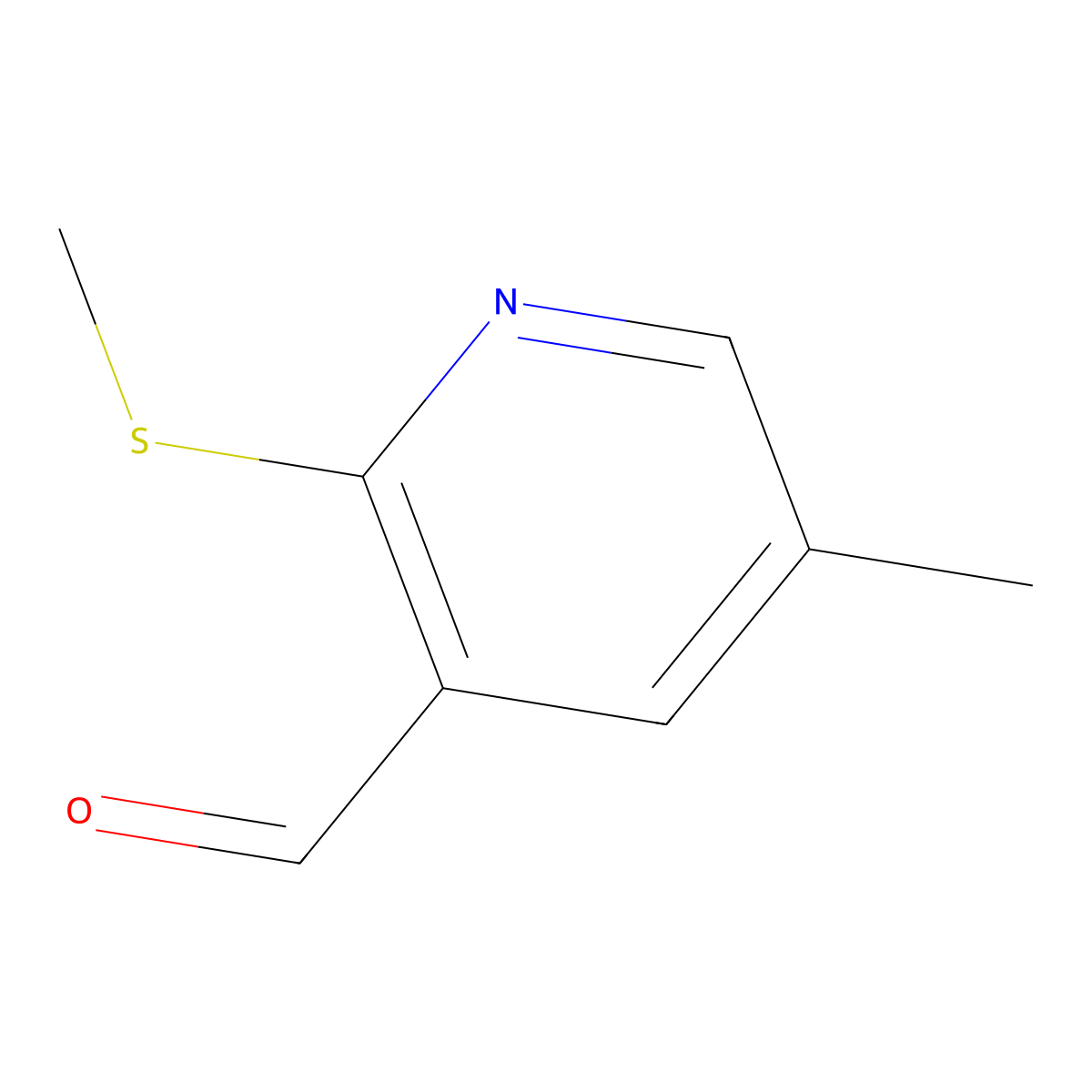 5-Methyl-2-(methylthio)nicotinaldehyde molecular structure, CAS 1289211-85-3