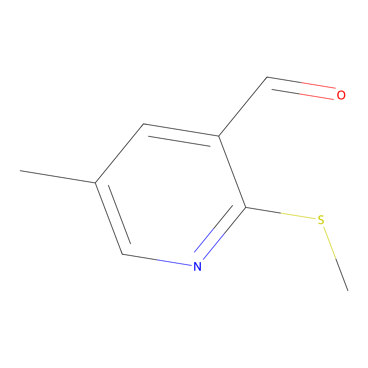 5-Methyl-2-(methylthio)nicotinaldehyde molecular structure, CAS 1289211-85-3