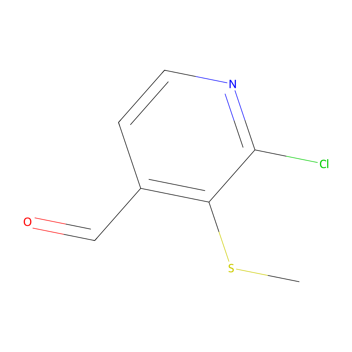 2-Chloro-3-(methylthio)isonicotinaldehyde molecular structure, CAS 1289213-66-6