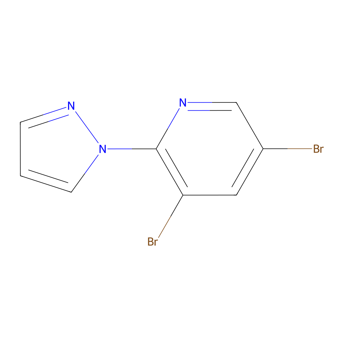 3,5-Dibromo-2-(1H-pyrazol-1-yl)pyridine molecular structure, CAS 1289214-93-2