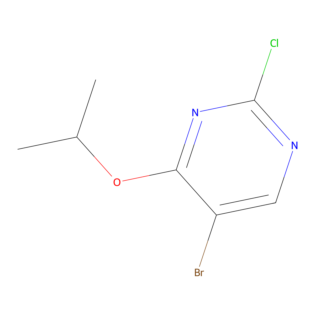 5-Bromo-2-chloro-4-(propan-2-yloxy)pyrimidine molecular structure, CAS 1289215-25-3
