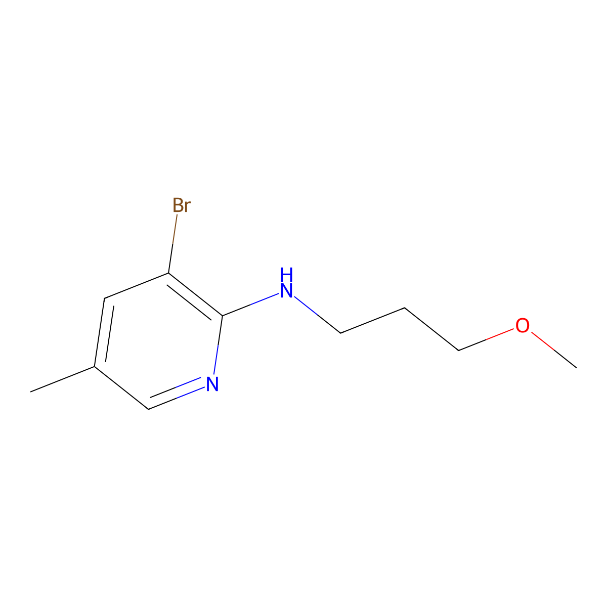 3-Bromo-N-(3-methoxypropyl)-5-methylpyridin-2-amine molecular structure, CAS 1289215-37-7