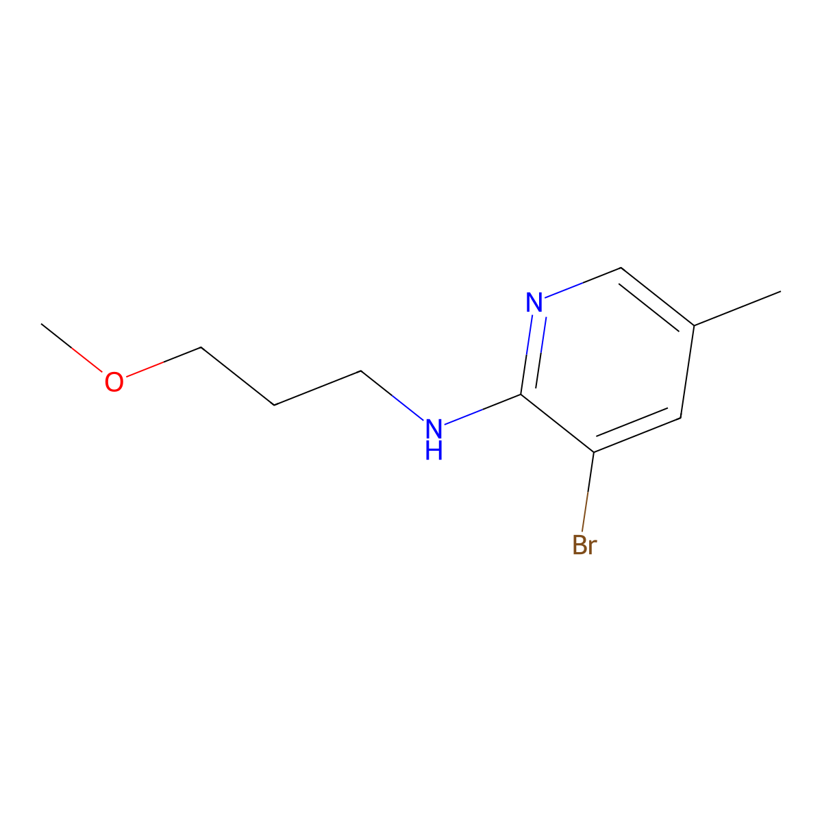 3-Bromo-N-(3-methoxypropyl)-5-methylpyridin-2-amine molecular structure, CAS 1289215-37-7