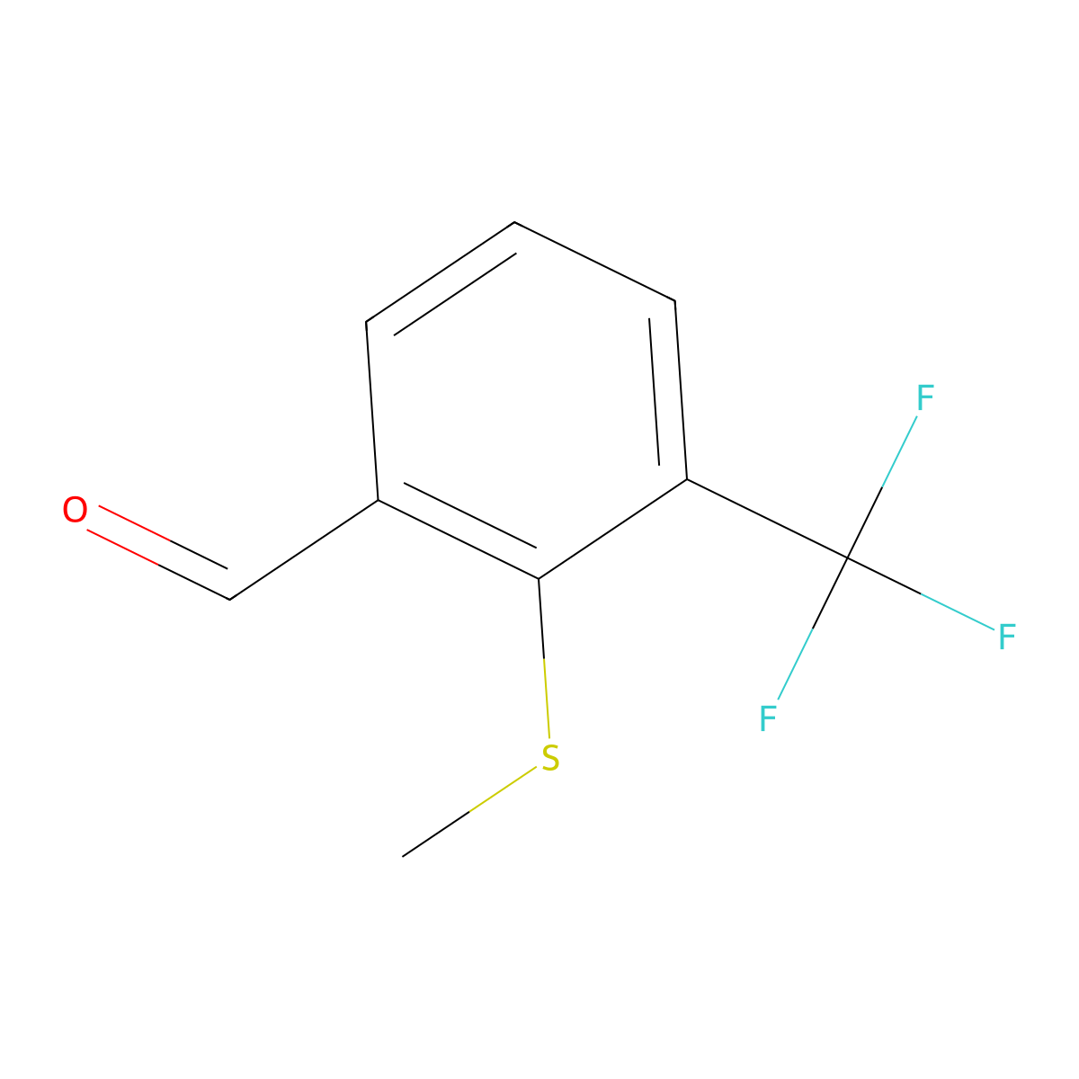 2-(Methylthio)-3-(trifluoromethyl)benzaldehyde molecular structure, CAS 1289215-44-6