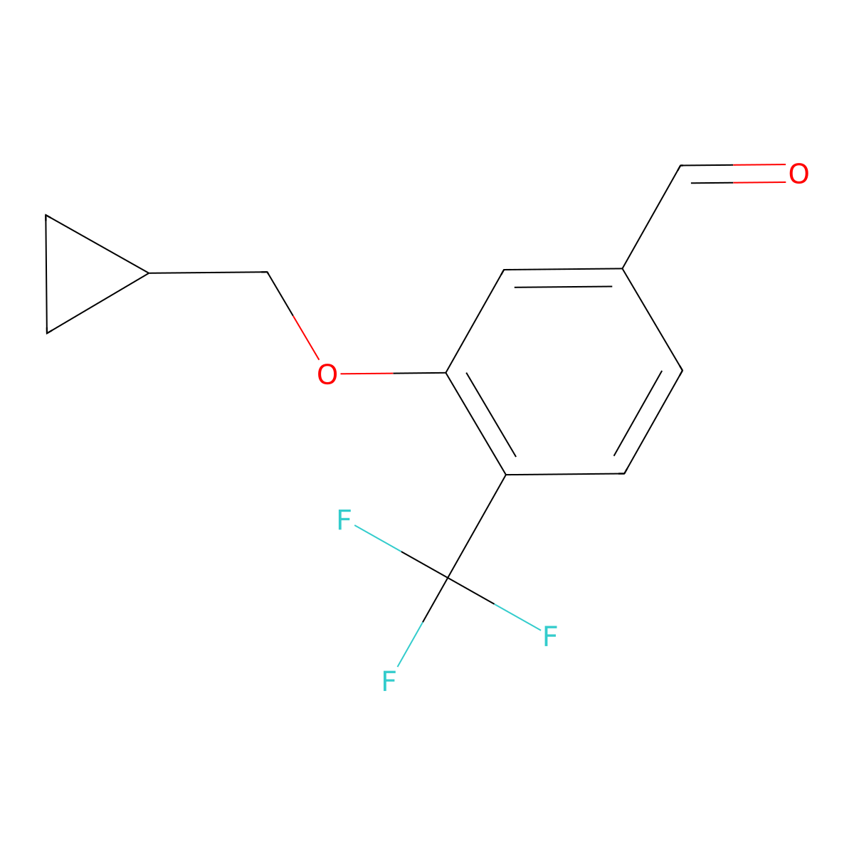 Benzaldehyde, 3-(cyclopropylmethoxy)-4-(trifluoromethyl)- molecular structure, CAS 1289216-31-4