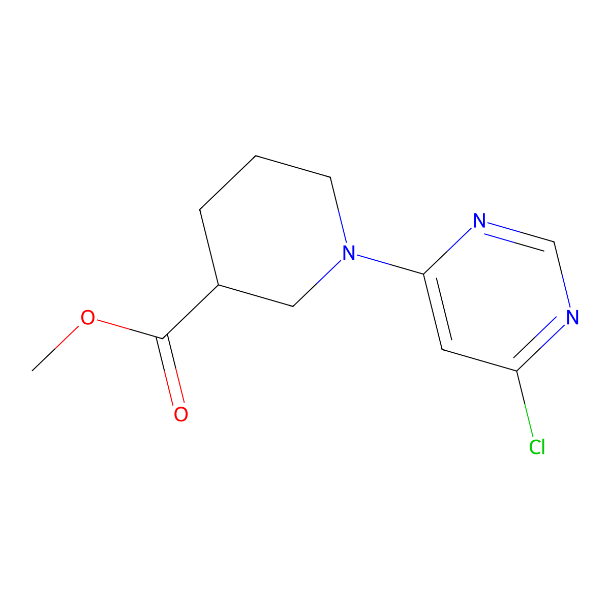 Methyl 1-(6-chloropyrimidin-4-yl)piperidine-3-carboxylate molecular structure, CAS 1289216-99-4