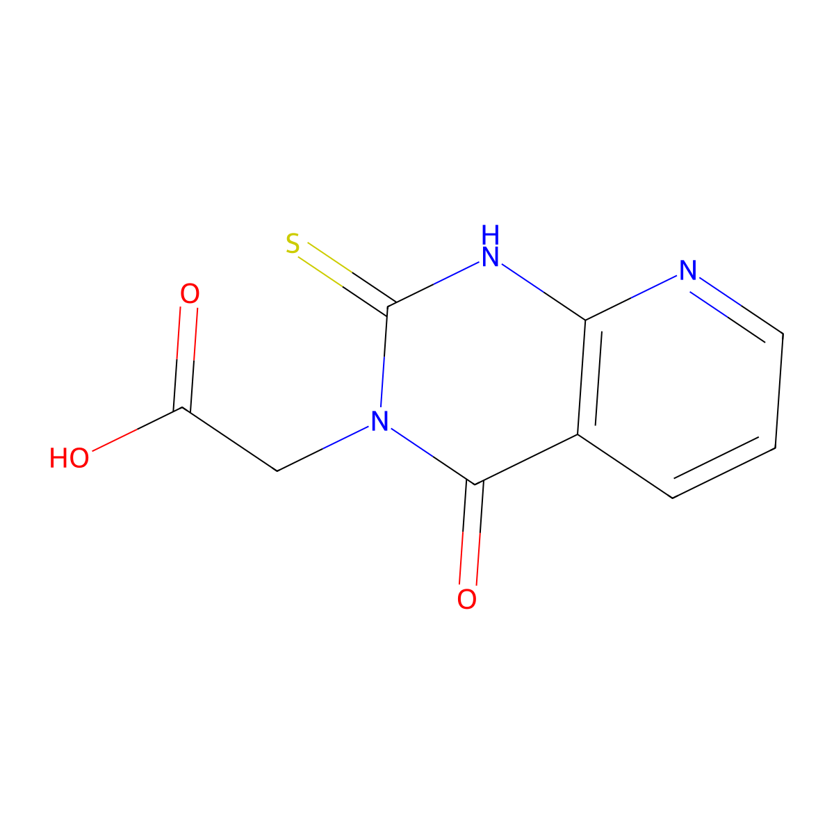 2-(4-oxo-2-sulfanylidene-1H-pyrido[2,3-d]pyrimidin-3-yl)acetic acid molecular structure, CAS 128922-04-3
