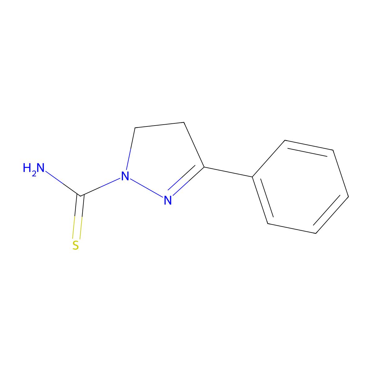 3-phenyl-4,5-dihydro-1H-pyrazole-1-carbothioamide molecular structure, CAS 128922-11-2