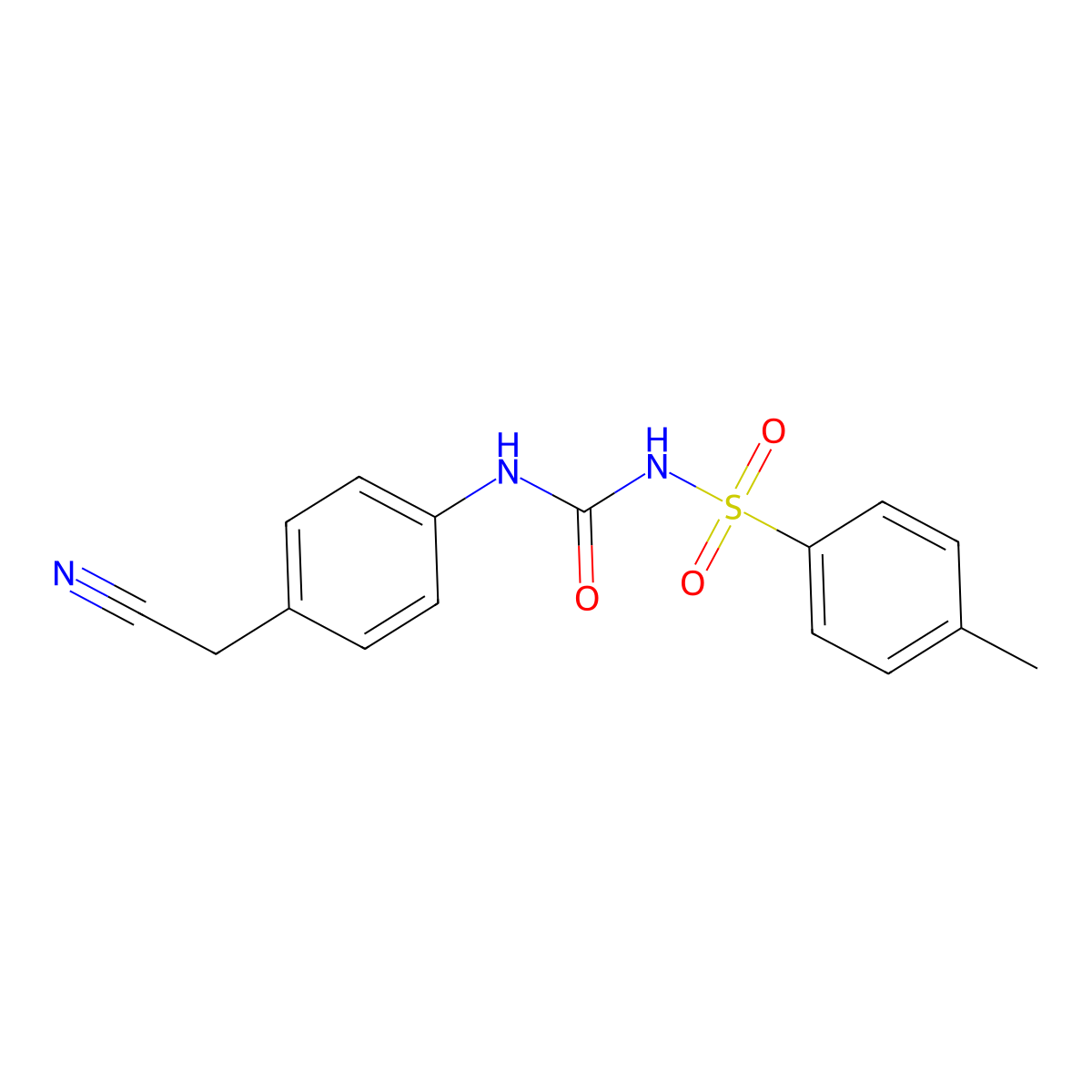 ({[4-(Cyanomethyl)anilino]carbonyl}amino)(4-methylphenyl)dioxo-lambda~6~-sulfane molecular structure, CAS 128924-18-5