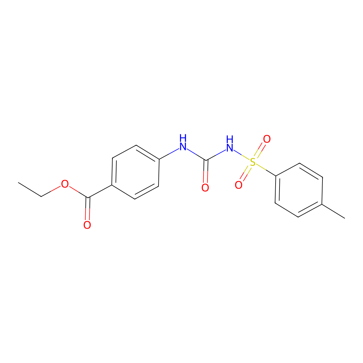 Ethyl 4-[(4-methylphenyl)sulfonylcarbamoylamino]benzoate molecular structure, CAS 128924-28-7