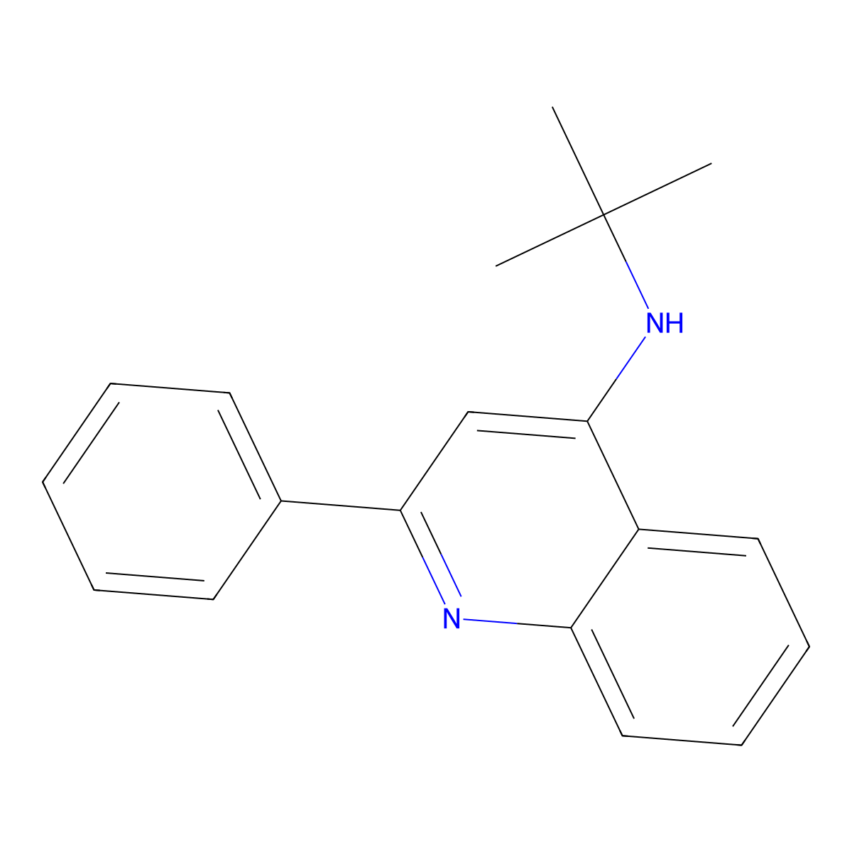 4-Quinolinamine, N-(1,1-dimethylethyl)-2-phenyl- molecular structure, CAS 128924-95-8