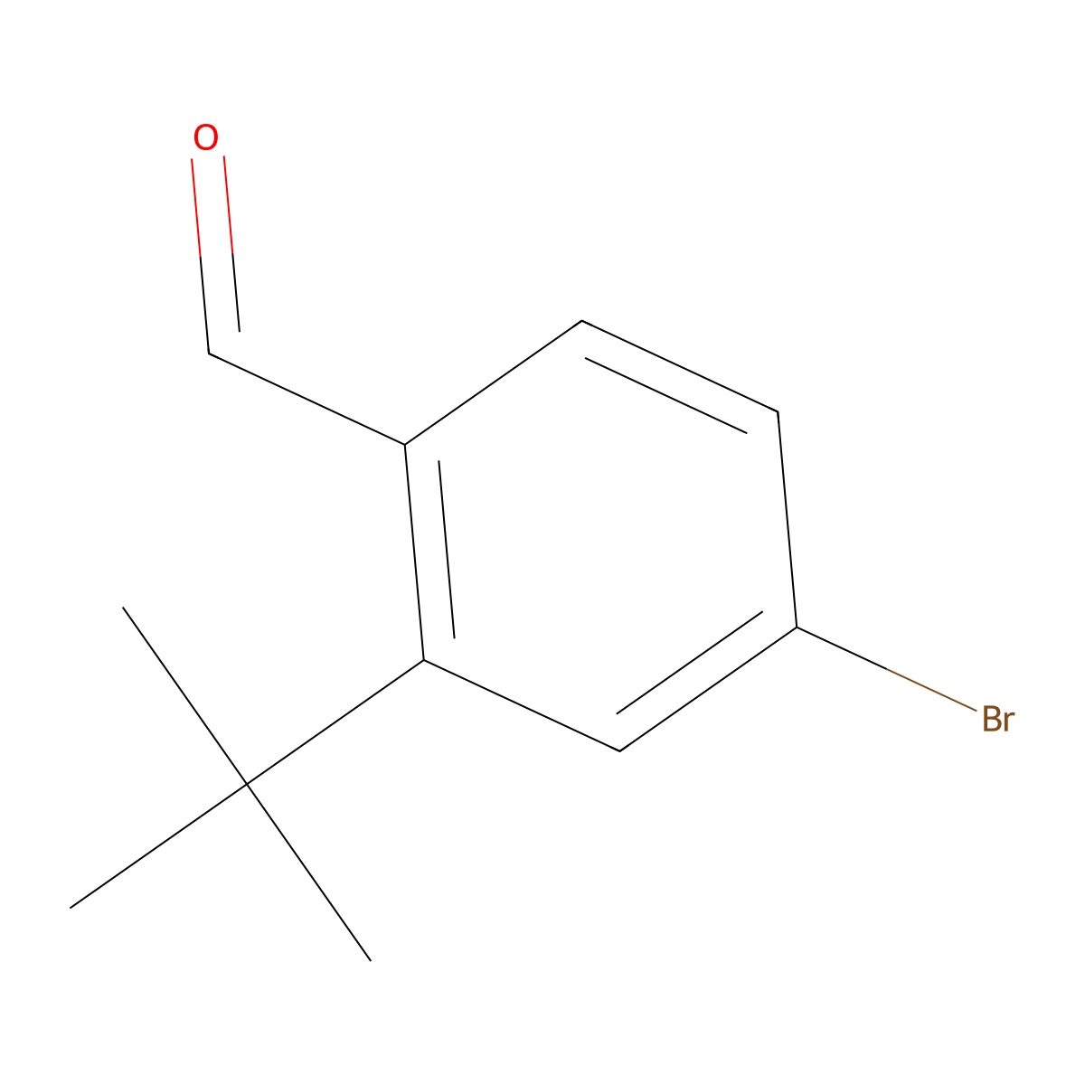 Benzaldehyde, 4-bromo-2-(1,1-dimethylethyl)- molecular structure, CAS 1289261-80-8