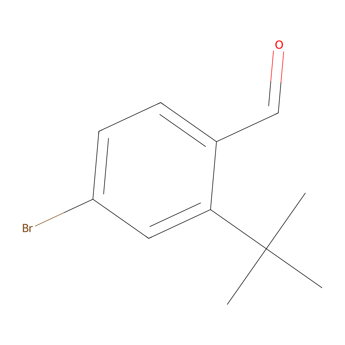 Benzaldehyde, 4-bromo-2-(1,1-dimethylethyl)- molecular structure, CAS 1289261-80-8