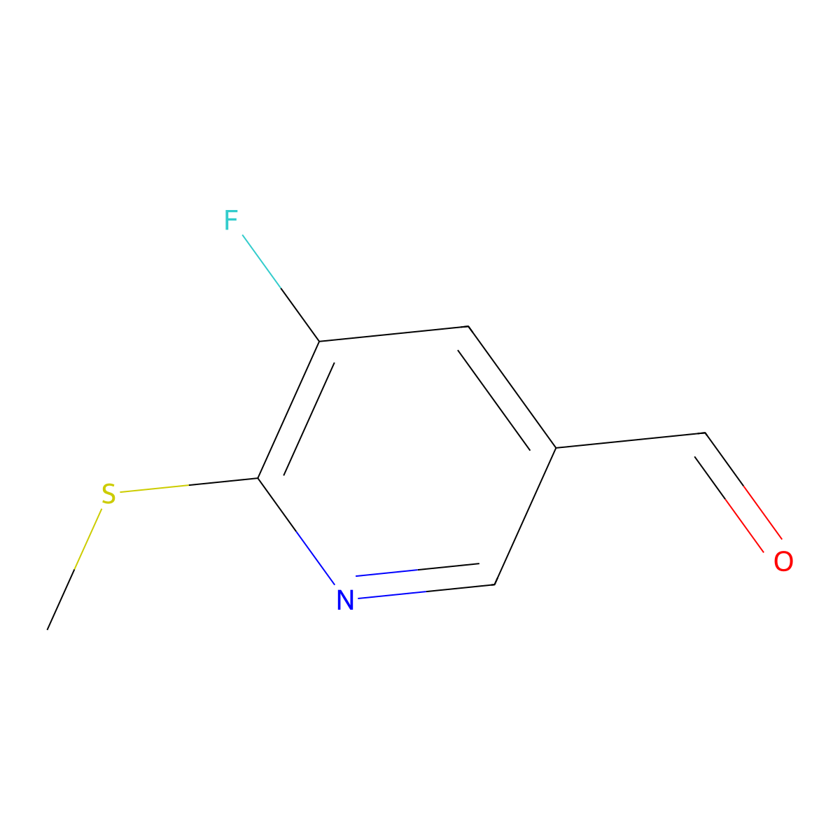 5-Fluoro-6-(methylthio)nicotinaldehyde molecular structure, CAS 1289262-87-8