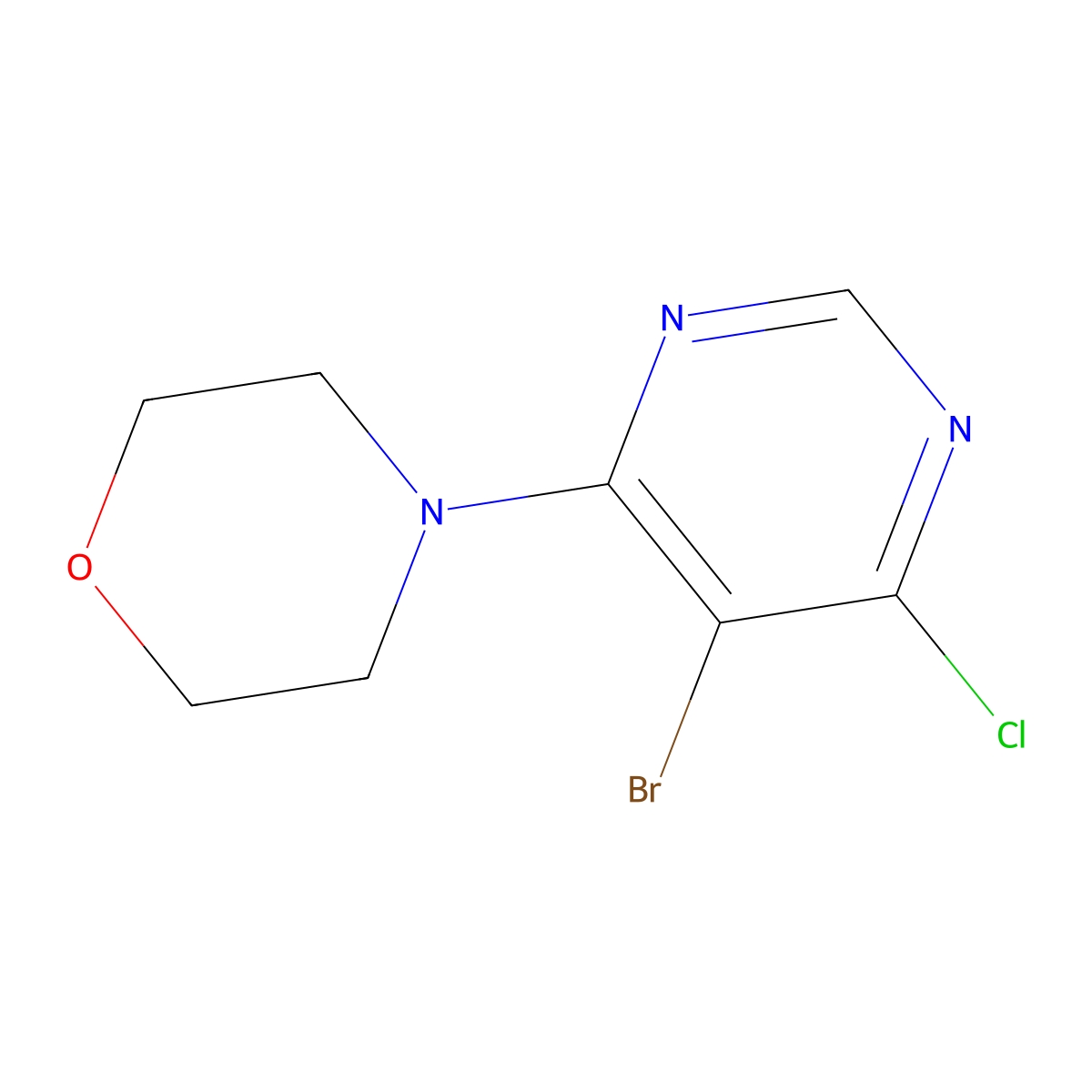 4-(5-Bromo-6-chloropyrimidin-4-yl)morpholine molecular structure, CAS 1289263-29-1