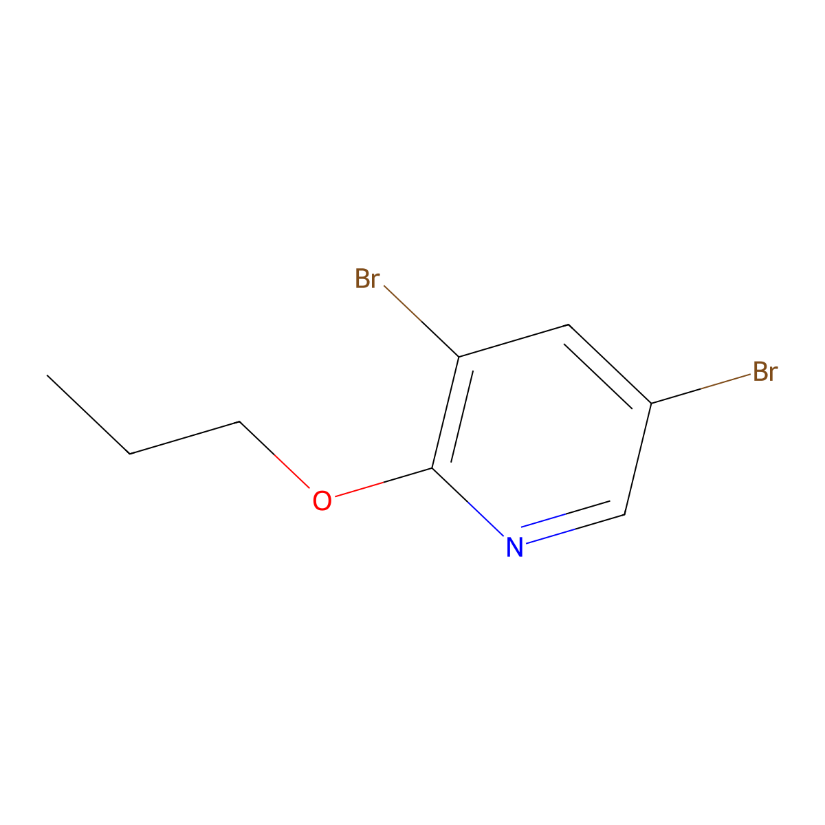 Pyridine, 3,5-dibromo-2-propoxy- molecular structure, CAS 1289263-35-9