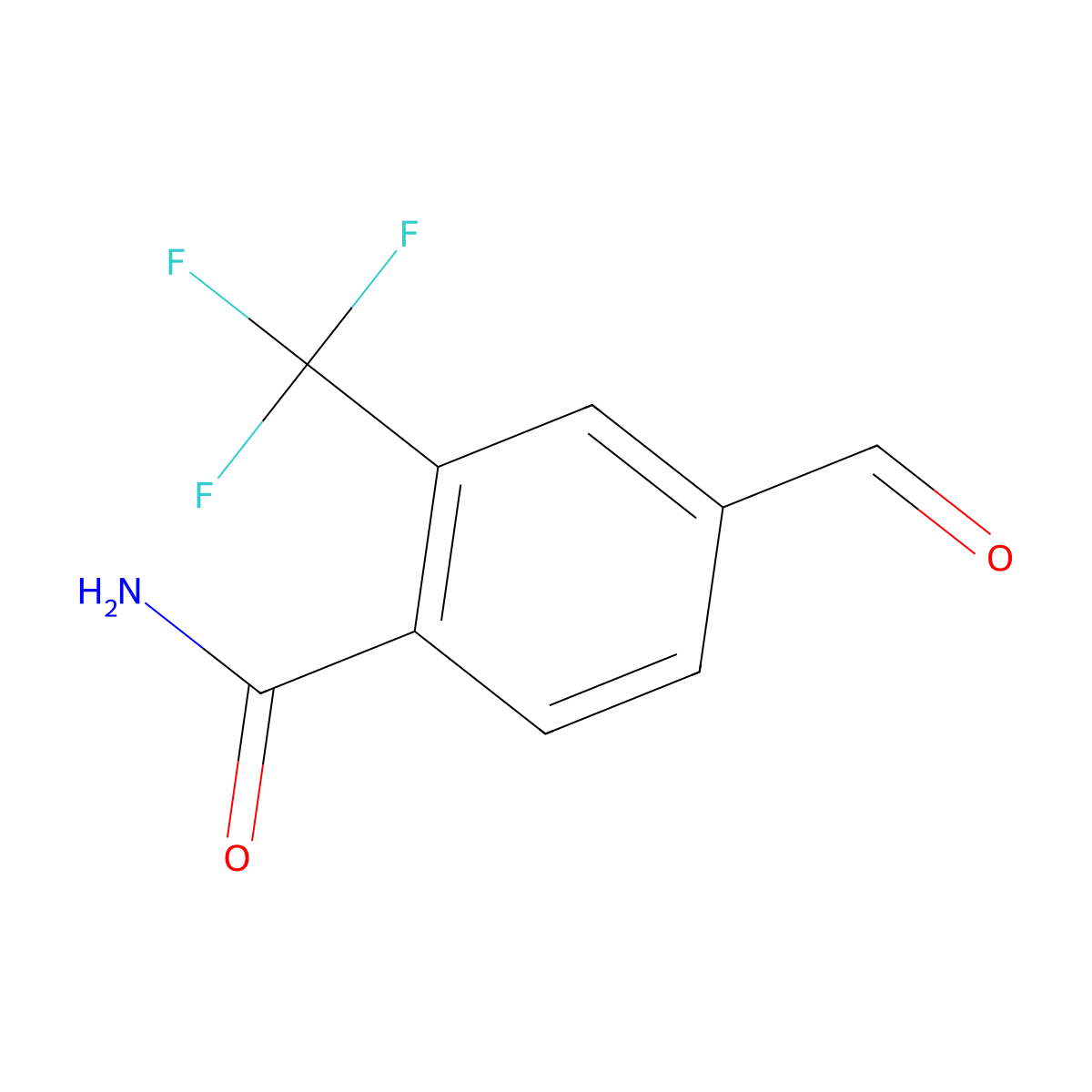 4-Formyl-2-(trifluoromethyl)benzamide molecular structure, CAS 1289263-90-6