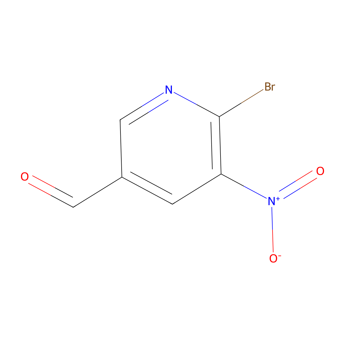 6-Bromo-5-nitropyridine-3-carbaldehyde molecular structure, CAS 1289263-92-8