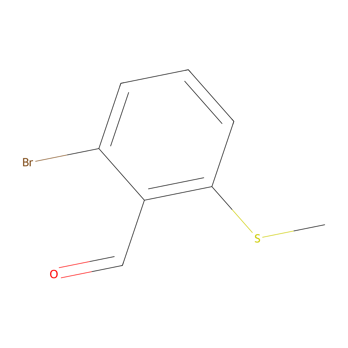 2-Bromo-6-(methylsulfanyl)benzaldehyde molecular structure, CAS 1289264-36-3