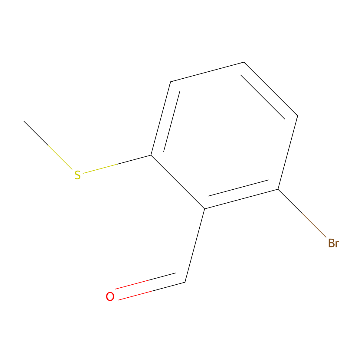 2-Bromo-6-(methylsulfanyl)benzaldehyde molecular structure, CAS 1289264-36-3