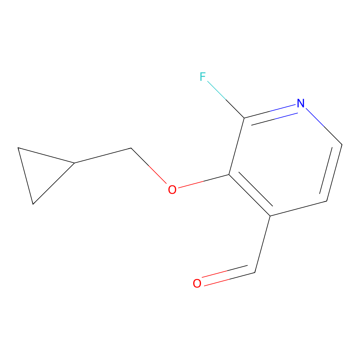 3-(Cyclopropylmethoxy)-2-fluoroisonicotinaldehyde molecular structure, CAS 1289265-62-8