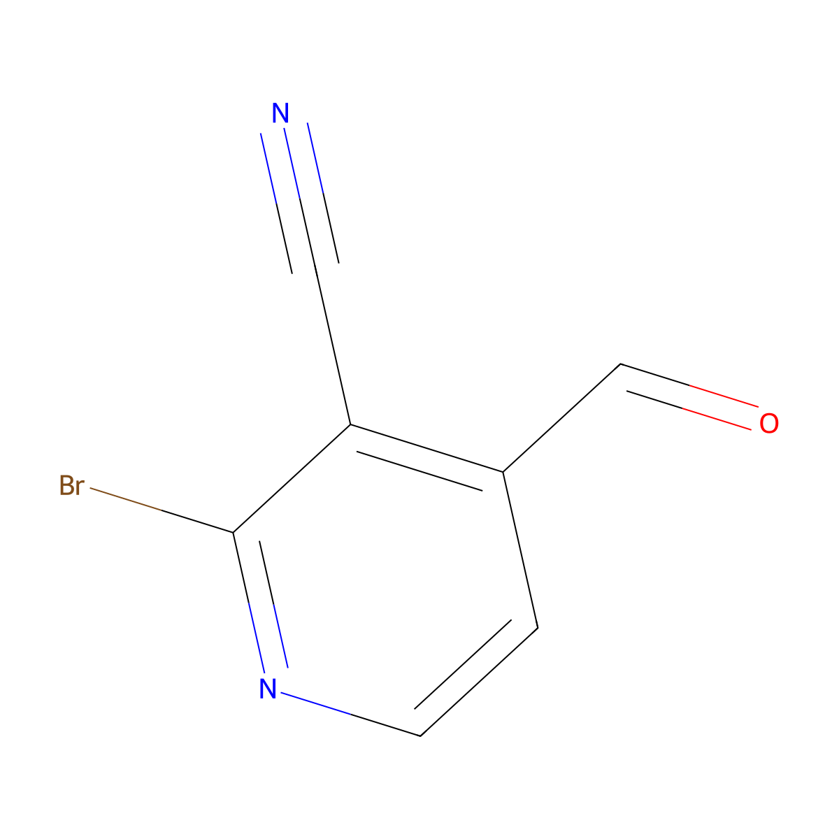 2-Bromo-4-formylnicotinonitrile molecular structure, CAS 1289265-76-4