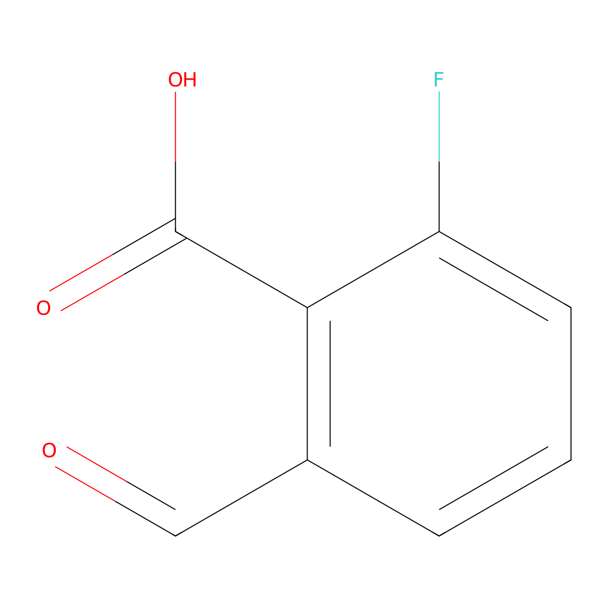 2-Fluoro-6-formylbenzoic acid molecular structure, CAS 1289266-50-7