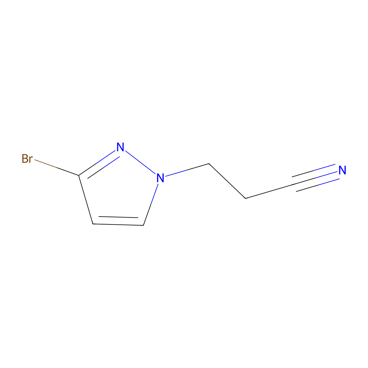 3-(3-bromo-1H-pyrazol-1-yl)propanenitrile molecular structure, CAS 1289266-59-6