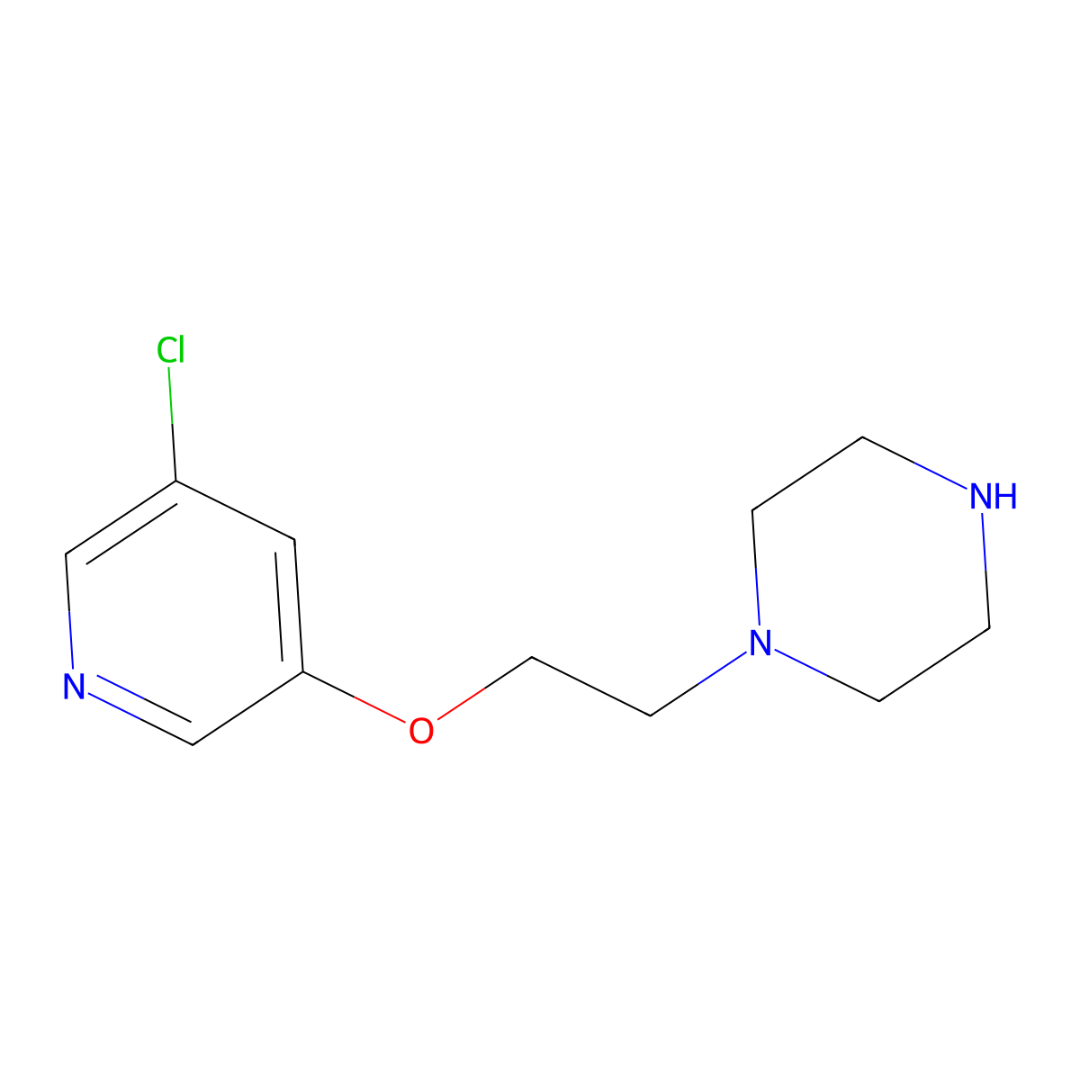 1-(2-((5-Chloropyridin-3-yl)oxy)ethyl)piperazine molecular structure, CAS 1289267-96-4