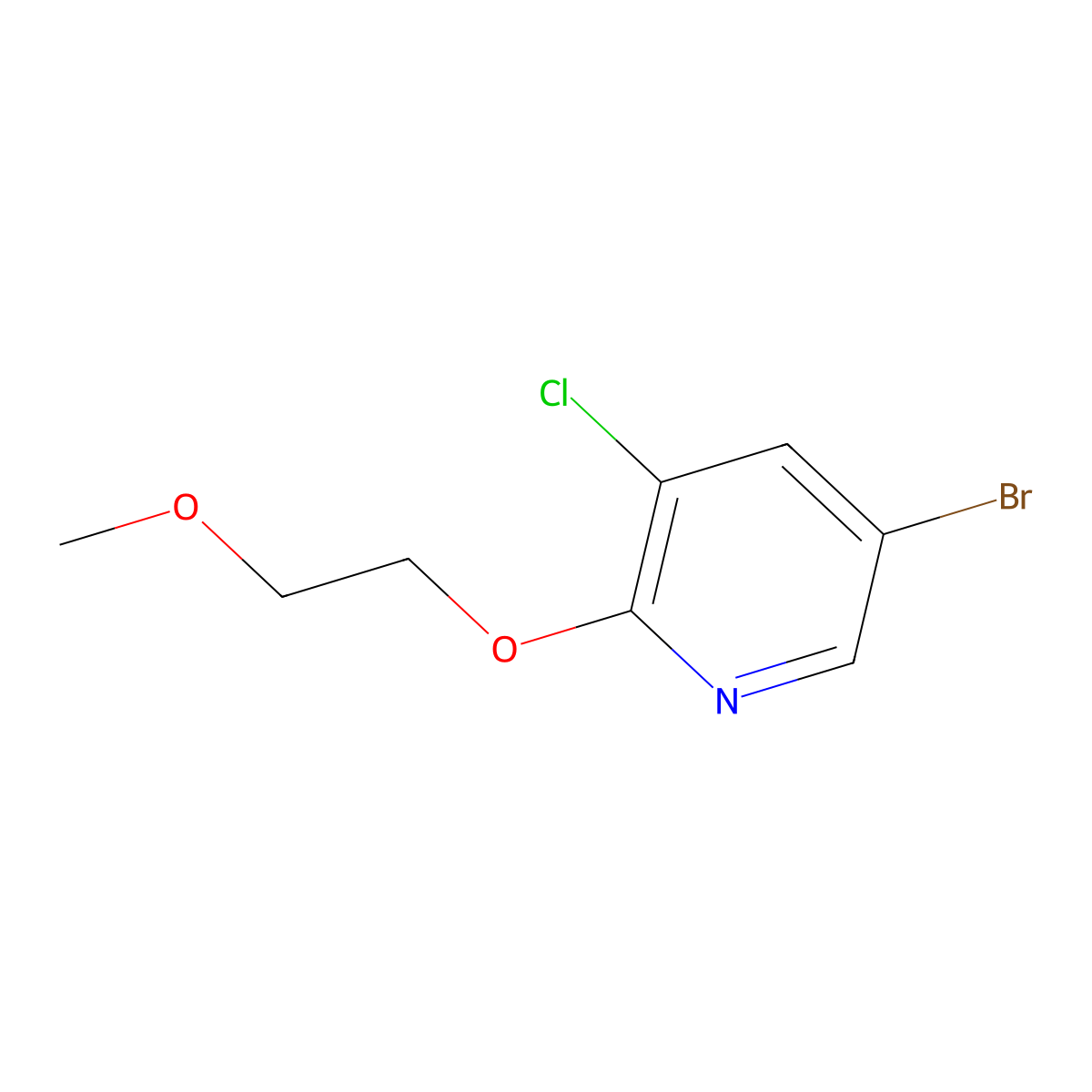 5-Bromo-3-chloro-2-(2-methoxyethoxy)pyridine molecular structure, CAS 1289268-63-8