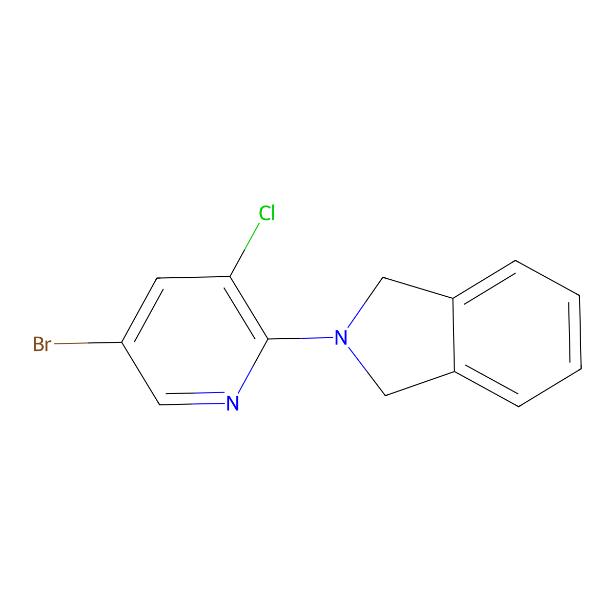 2-(5-bromo-3-chloropyridin-2-yl)-2,3-dihydro-1H-isoindole molecular structure, CAS 1289268-89-8