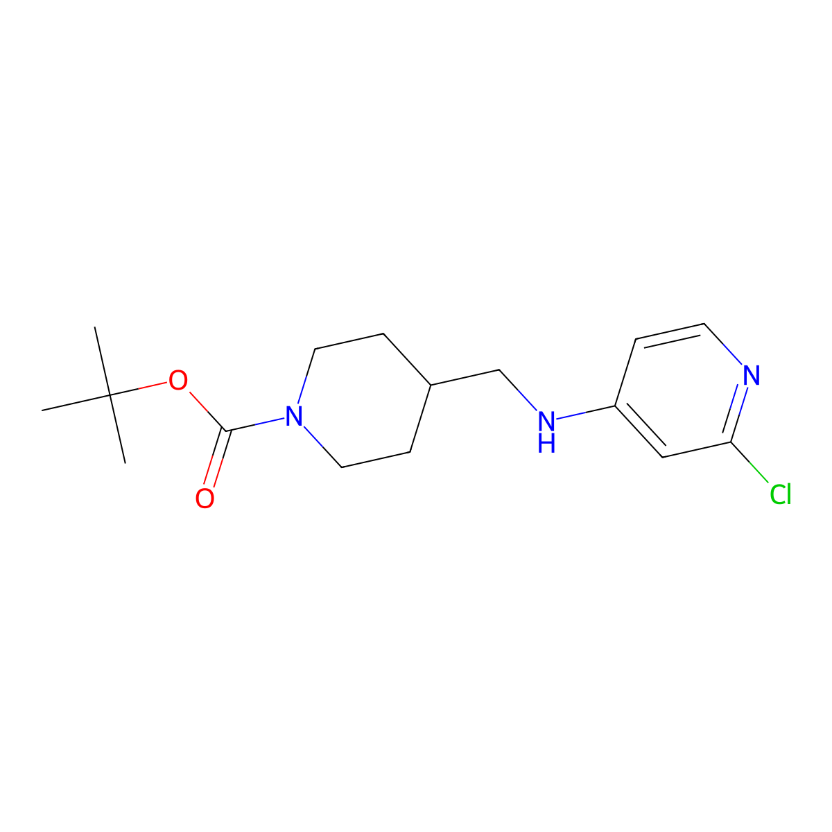 tert-Butyl 4-{[(2-chloropyridin-4-yl)amino]methyl}piperidine-1-carboxylate molecular structure, CAS 1289270-28-5