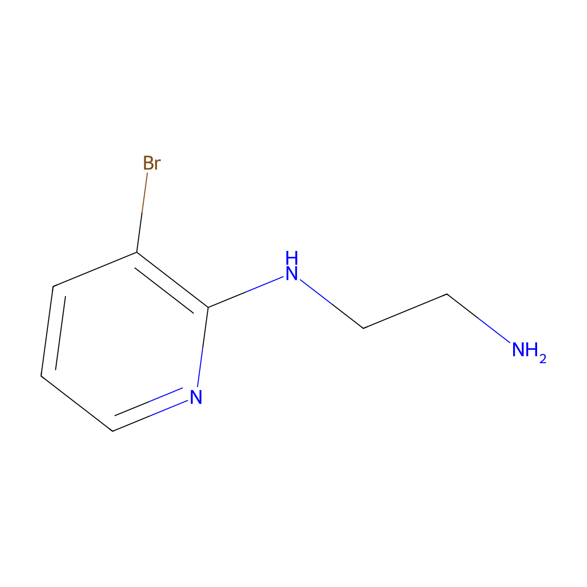 N1-(3-bromopyridin-2-yl)ethane-1,2-diamine molecular structure, CAS 1289271-23-3