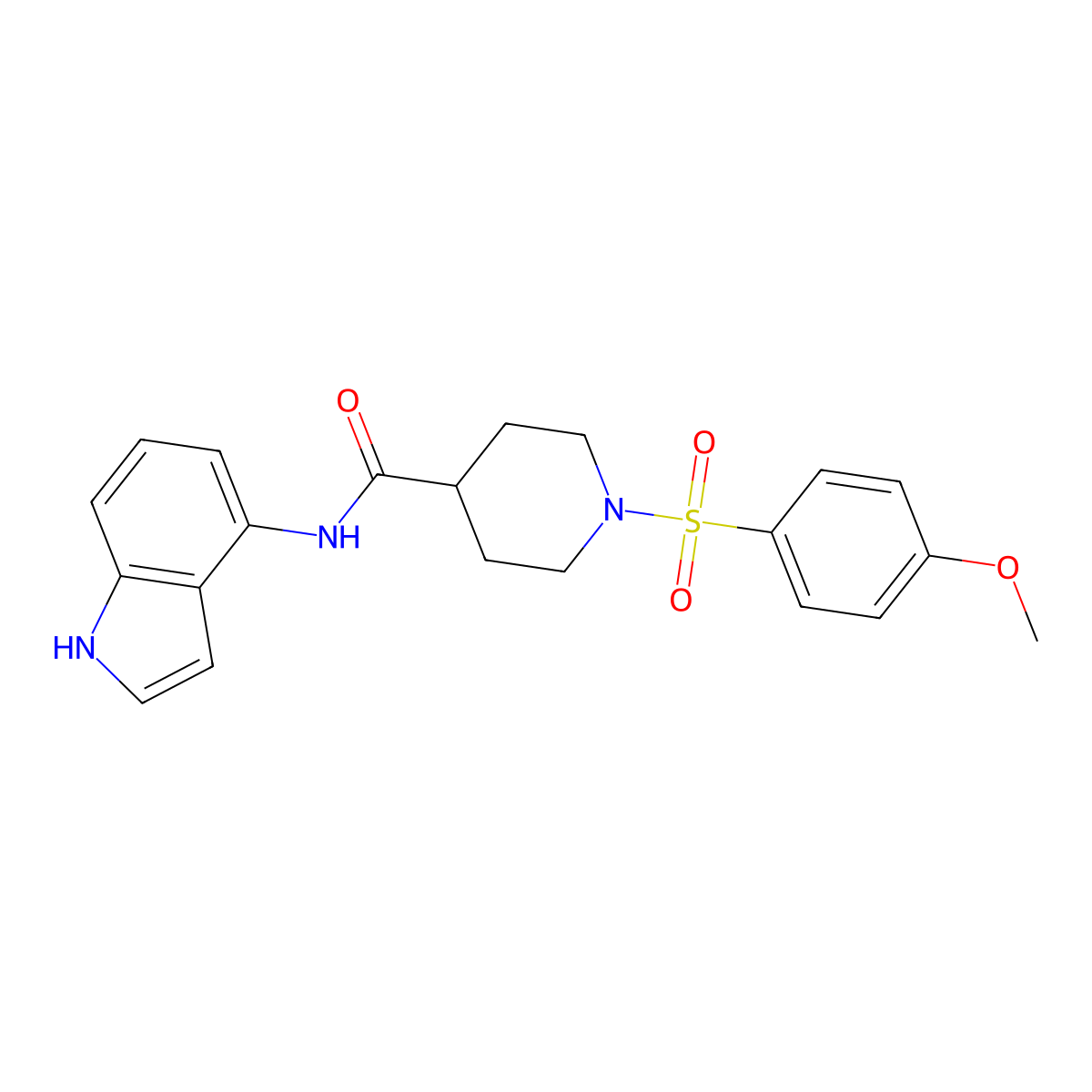 N-(1H-indol-4-yl)-1-[(4-methoxyphenyl)sulfonyl]piperidine-4-carboxamide molecular structure, CAS 1289294-68-3