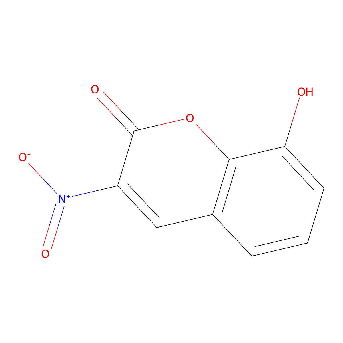 8-hydroxy-3-nitro-2H-chromen-2-one molecular structure, CAS 128933-73-3