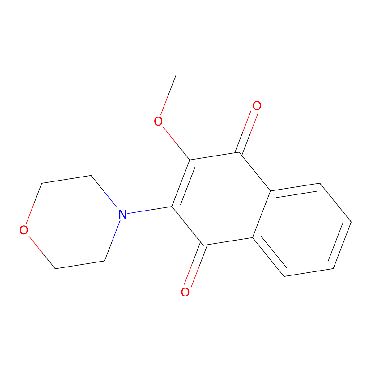 1,4-Naphthalenedione, 2-methoxy-3-(4-morpholinyl)- molecular structure, CAS 128937-74-6