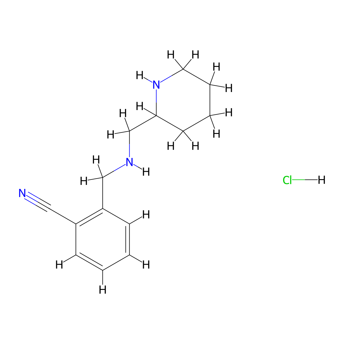 2-(((Piperidin-2-ylmethyl)amino)methyl)benzonitrile hydrochloride molecular structure, CAS 1289384-68-4