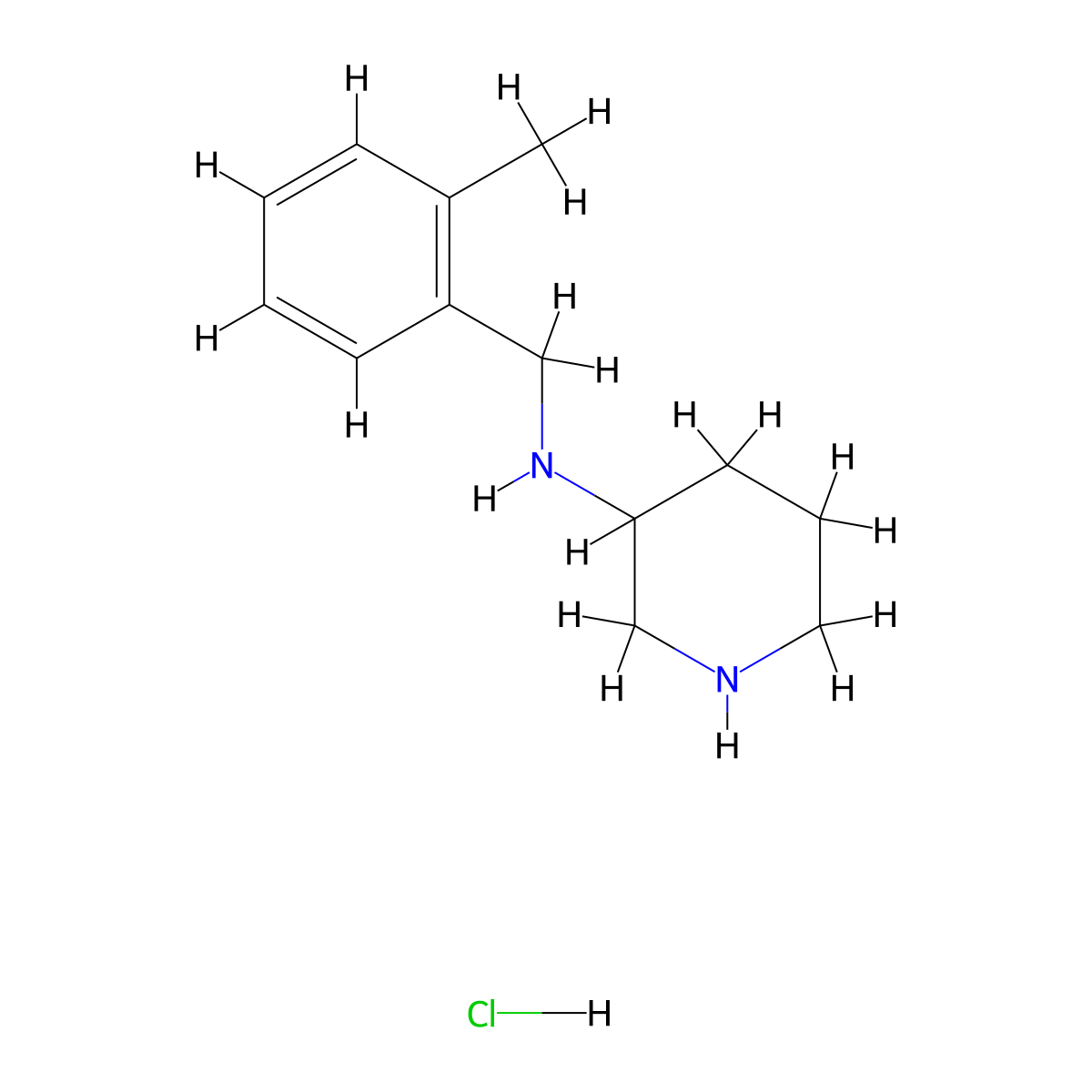 N-(2-Methylbenzyl)piperidin-3-amine hydrochloride molecular structure, CAS 1289384-74-2