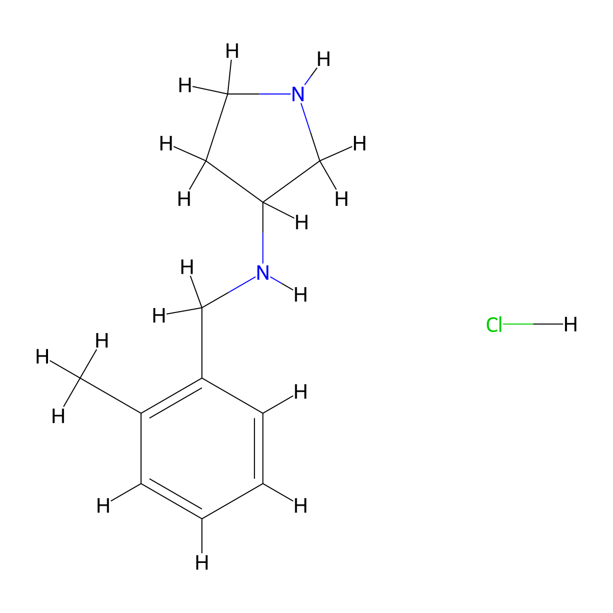 N-(2-Methylbenzyl)pyrrolidin-3-amine hydrochloride molecular structure, CAS 1289384-77-5