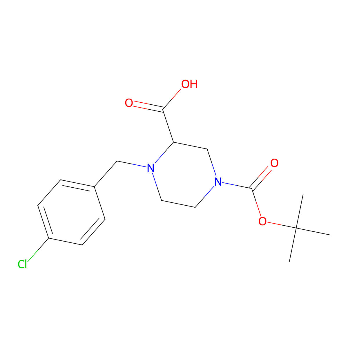 4-(4-Chloro-benzyl)-piperazine-1,3-dicarboxylic acid 1-tert-butyl ester molecular structure, CAS 1289384-80-0