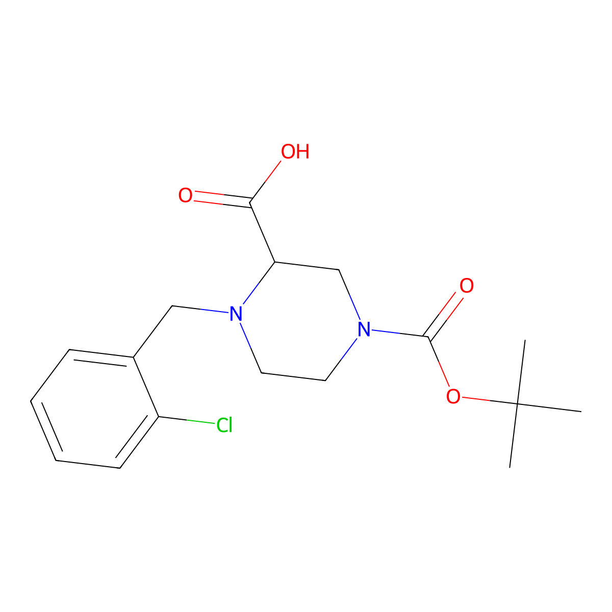 4-(2-Chloro-benzyl)-piperazine-1,3-dicarboxylic acid 1-tert-butyl ester molecular structure, CAS 1289384-86-6