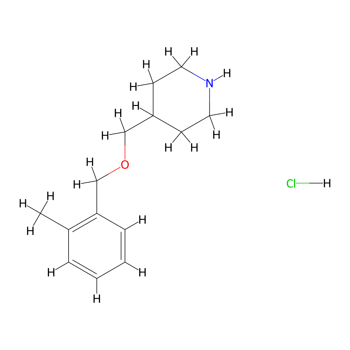 4-(((2-Methylbenzyl)oxy)methyl)piperidine hydrochloride molecular structure, CAS 1289384-88-8