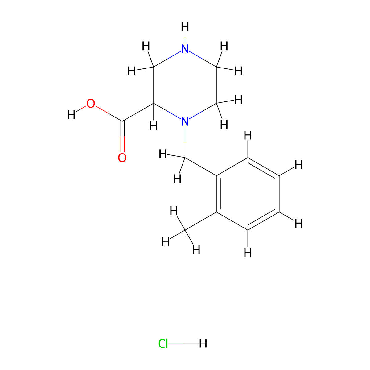 1-(2-Methylbenzyl)piperazine-2-carboxylic acid hydrochloride molecular structure, CAS 1289384-92-4