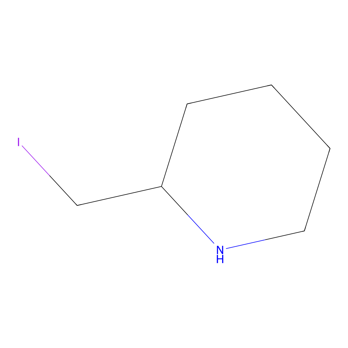 2-(Iodomethyl)piperidine molecular structure, CAS 1289384-98-0